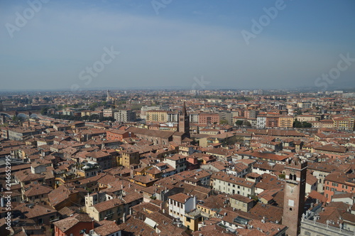 Verona City View From Torre Dei Lamberti In Verona. Travel, holidays, architecture. March 30, 2015. Verona, Veneto region, Italy. © Raul H