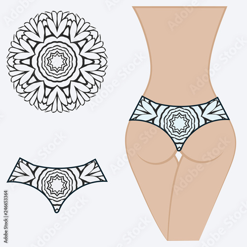 erotic women's panties. vector illustration. gift floral print.