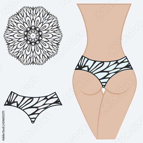erotic women's panties. vector illustration. gift floral print.