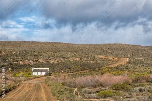 House with reed roof at Matjiesrivier in the Cederberg Mountains photo