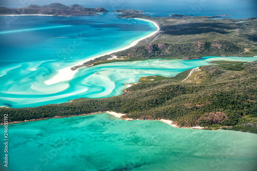 Whitehaven Beach from the airplane, Queensland from the sky