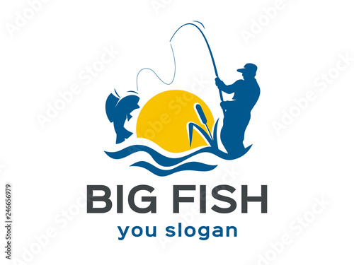 Fishing, a store selling fishing tackle and accessories. Vector format, available for editing.