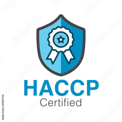 HACCP - Hazard Analysis Critical Control Points icon with award or checkmark