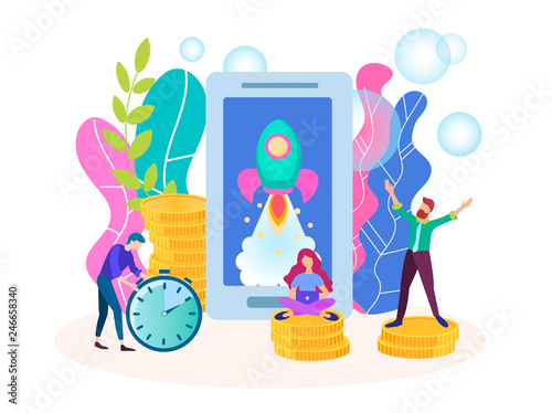 Startup concept, the beginning of mobile Internet business