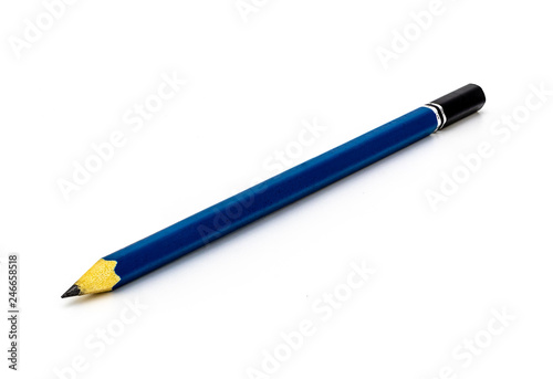 ฺBlue pencil isolated on white background