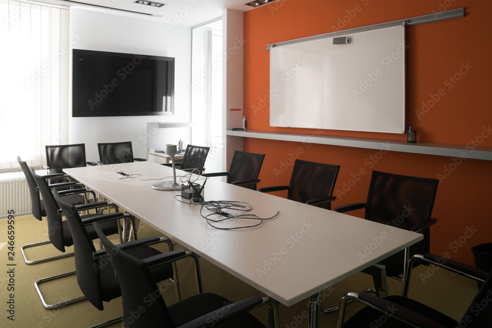 Interior of meeting room in moder office. Emty office. Interior of meeting room in moder office. Emty office.