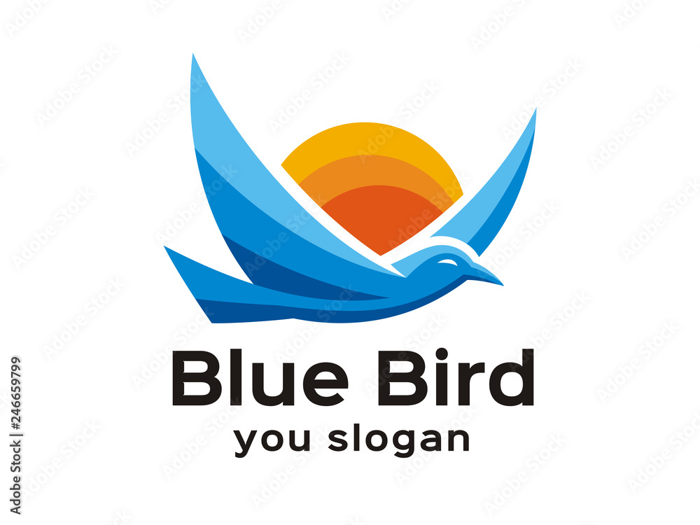Fototapeta premium Bluebird, for your business. Vector format, available for editing.