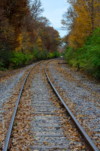 Abandoned railway in Fall