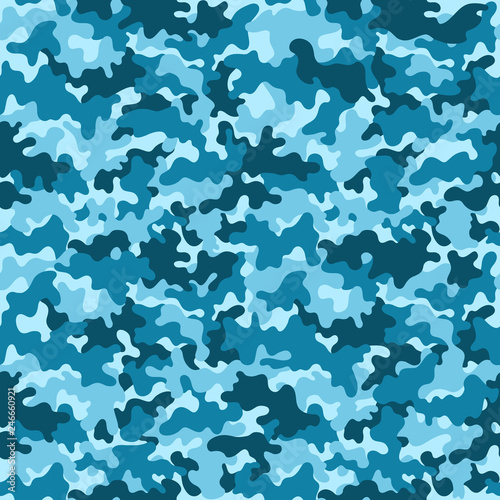 Camouflage Seamless Pattern - Light blue camouflage repeating pattern design