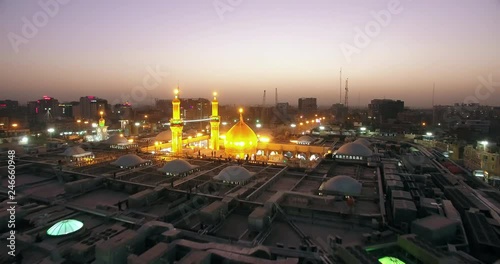 Shiite pilgrims in Karbala between mosques
drone flay cam