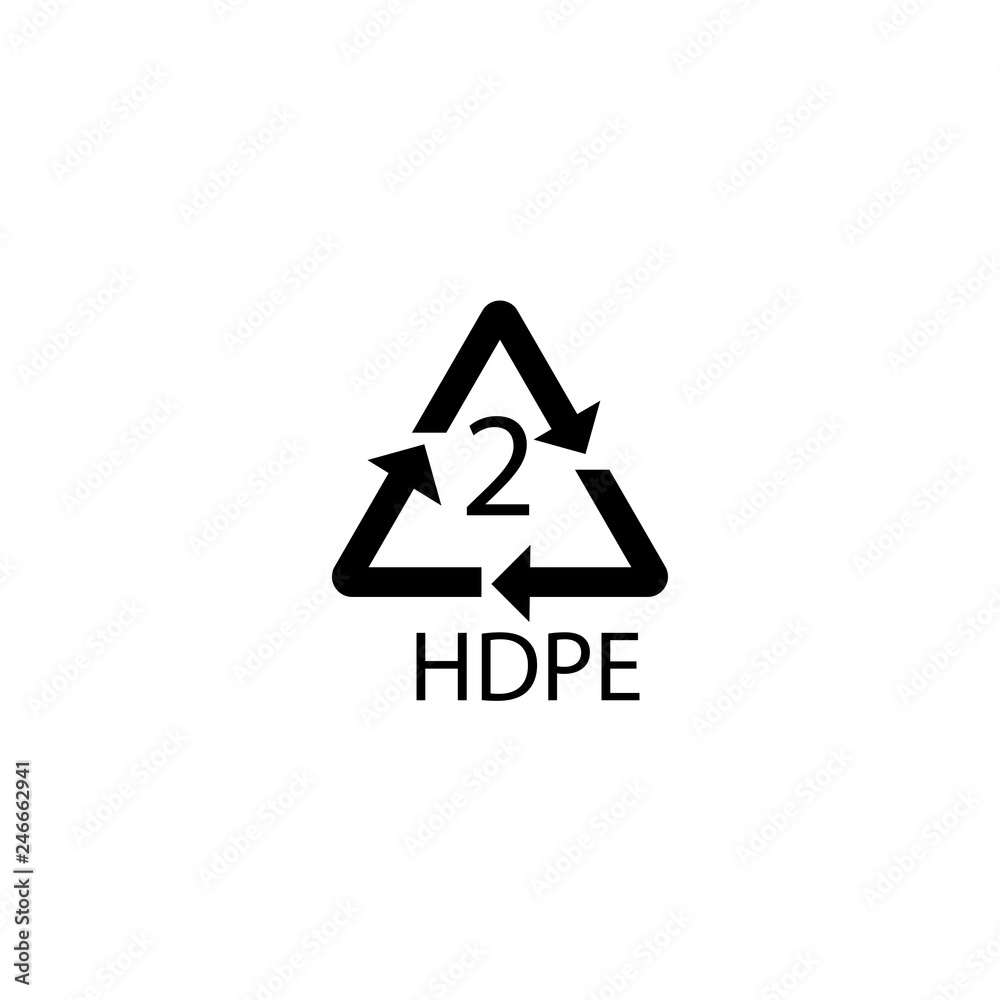 HDPE mark. High density polyethylene sign