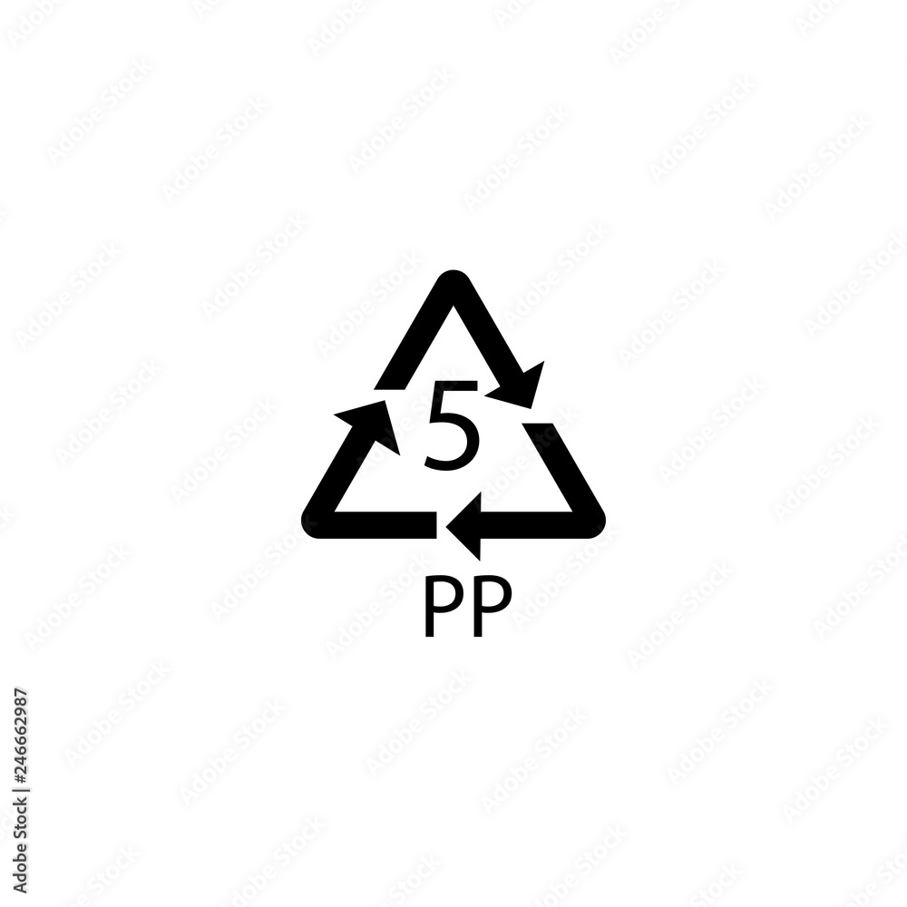 PP mark. polypropylene sign PP mark. polypropylene sign