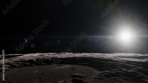 Fototapeta Naklejka Na Ścianę i Meble -  Moon in outer space, surface. High quality, resolution, 4k. This image elements furnished by nasa