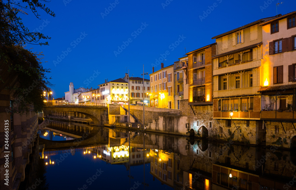 View of Castres in twilight
