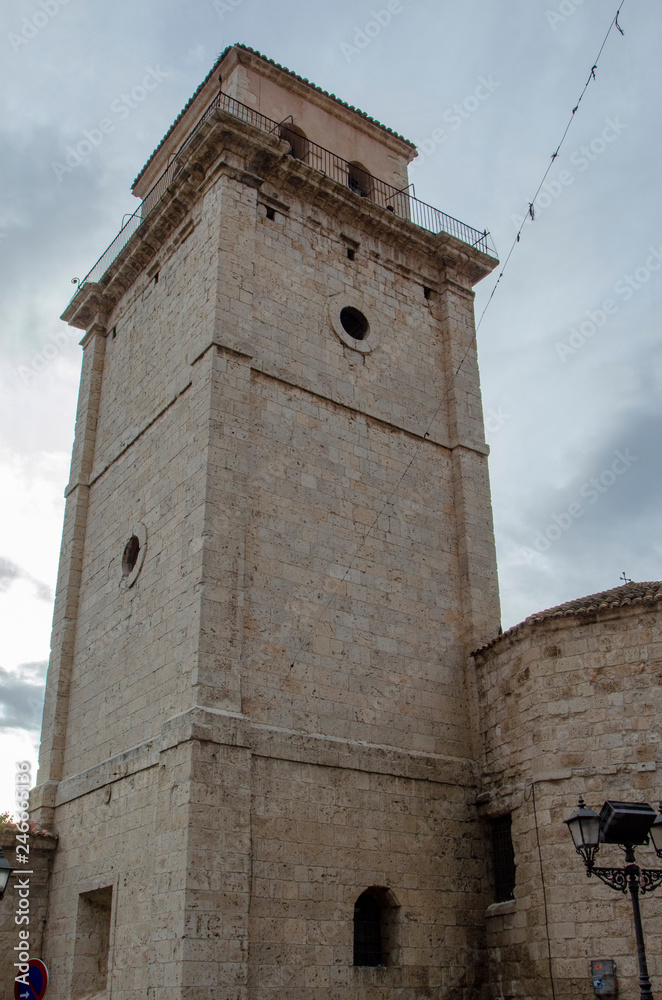 tower of the church of Santa Maria de Mediavilla of Peñafiel, Valladolid