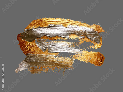 hand drawing gold brush stroke paint spot