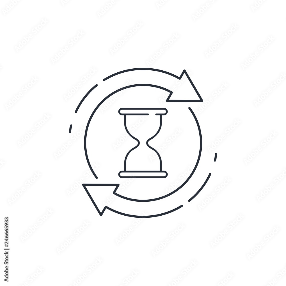 Deadline Vector linear icon isolated on white background.