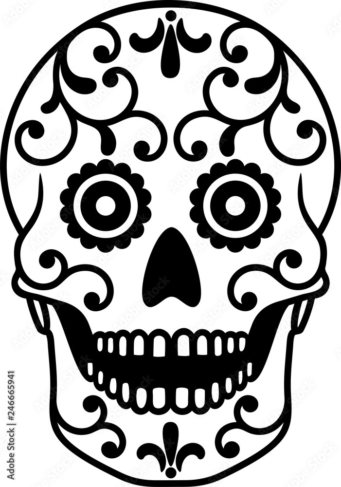 Sugar Skull, Candy Skull, Sugar Skull Mask, Vector illustration of Skull  the Day of the Death. Mexican Sugar Skulls Stock Vector | Adobe Stock