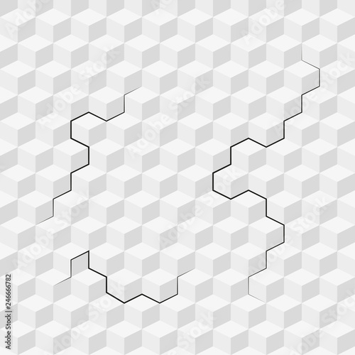 Seamless pattern with isometric cubes. Vector