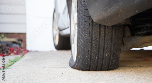 Canvas Print Close Up Flat Tire