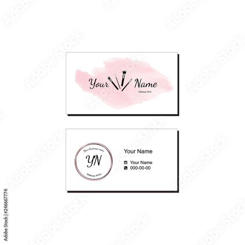 Business cards for makeup artist. Vector