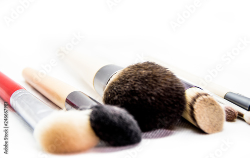 A few of the makeup brush on white background