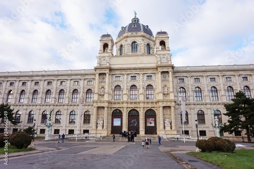 Facades of the Museum of Nature  Naturhistorisches Museum Wien  and the Museum of Art History  Kunsthistorisches Museum Wien  in the center of Vienna.