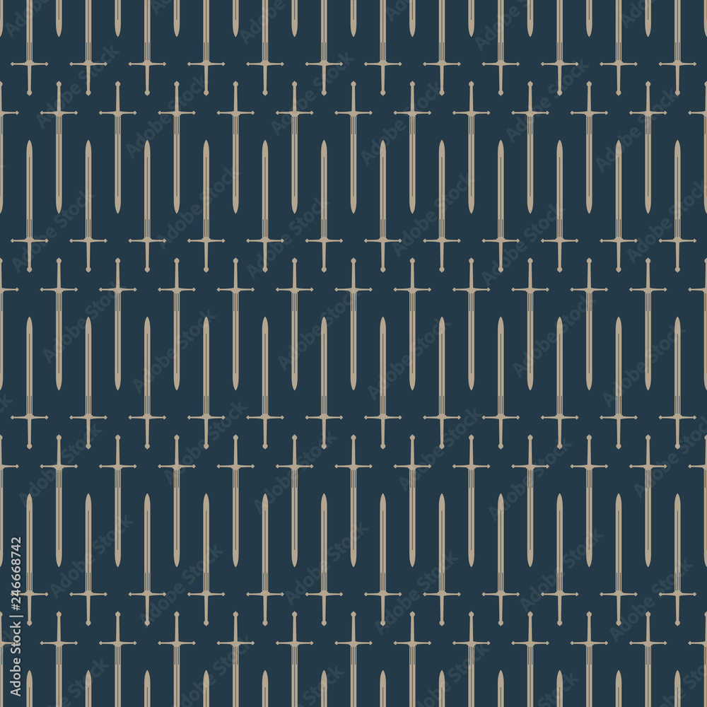 Sword Seamless Pattern - Long sword repeating pattern design