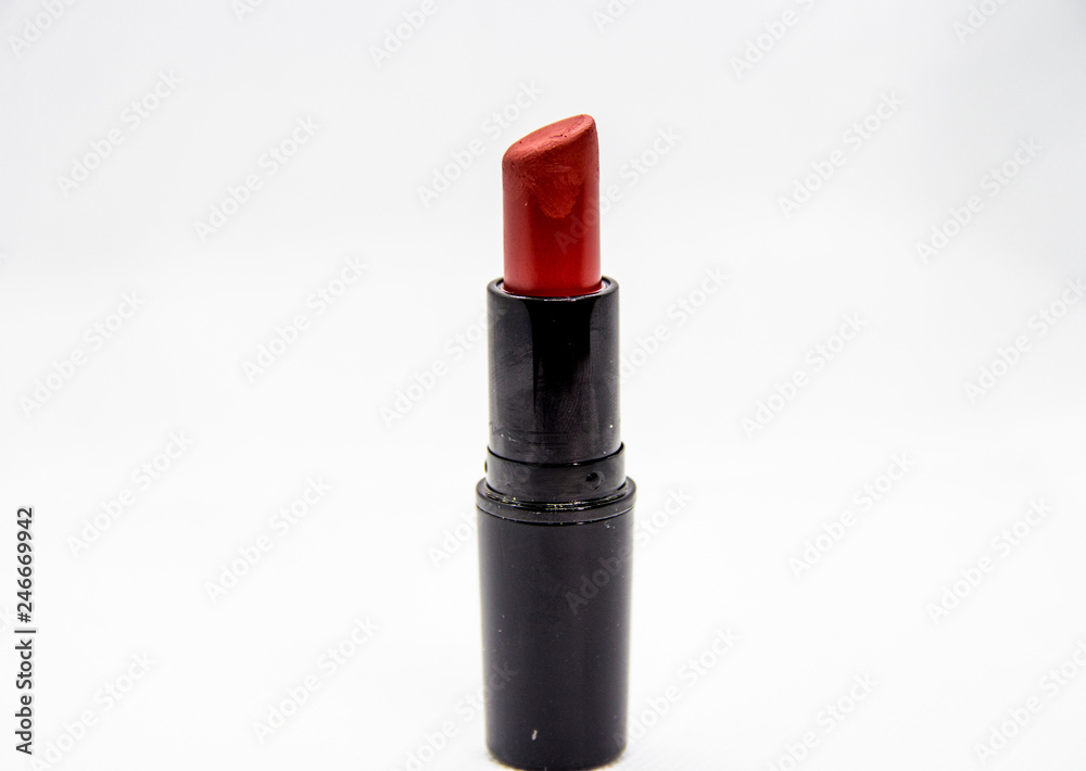 red lipstick for professional makeup on white background red lipstick for professional makeup on white background