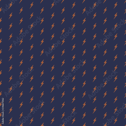 Blue and Bronze Seamless Pattern - Lightning bolts repeating pattern design