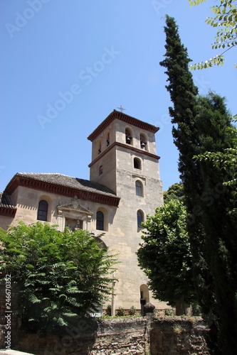 Church Iglesia Durante La Eucarista Carrera Del Darro Albaicin Granada Andalusia Spain Built in the 1500s in Mudejar style on the Carrera Del Darro. photo