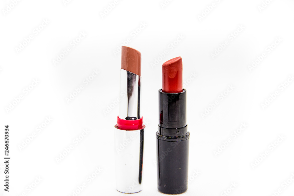different lip lipstick for professional makeup on white background different lip lipstick for professional makeup on white background