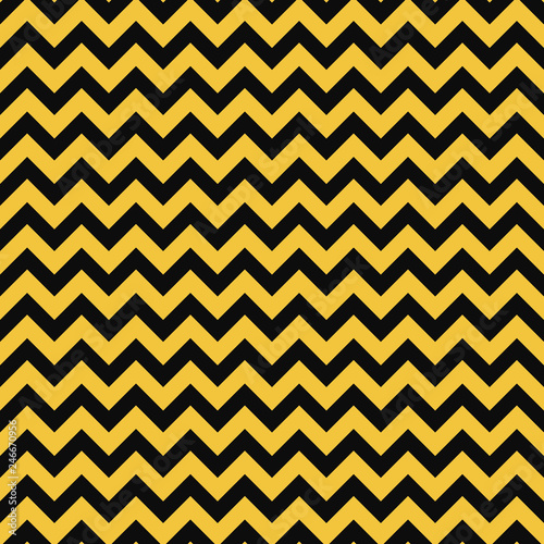Yellow and Black Seamless Pattern - Chevron zig zag repeating pattern design photo