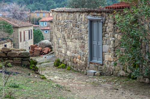Famous stone houses in Adatepe village, Kucukkuyu, Canakkale photo
