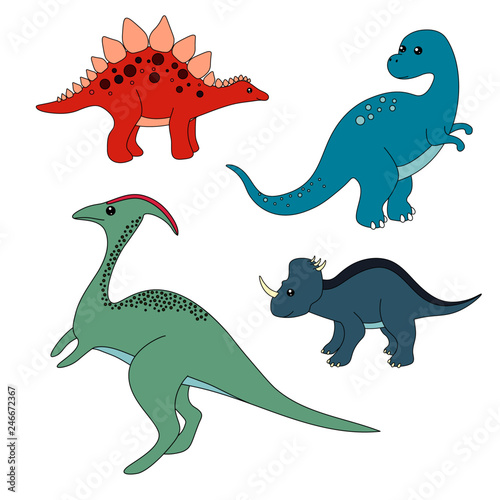 cute cartoon dinosaurs. children s illustration