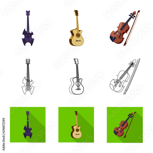 Vector design of music and tune icon. Set of music and tool vector icon for stock.