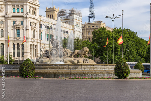 Madrid, Spain. Cibeles Palace on the eponymous square