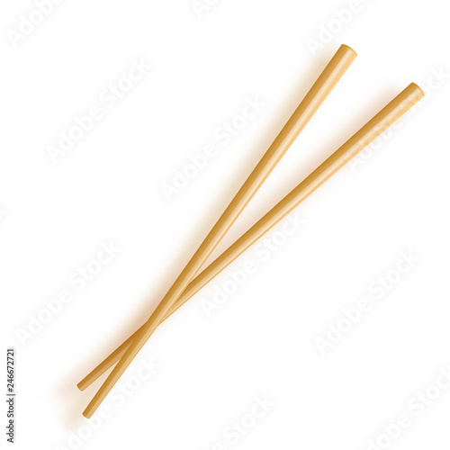 Chopsticks. Wooden chopsticks isolated on white background.