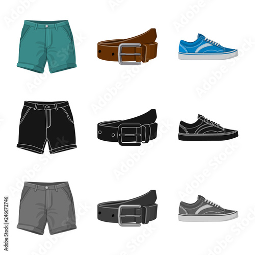Vector design of man and clothing sign. Collection of man and wear stock vector illustration.
