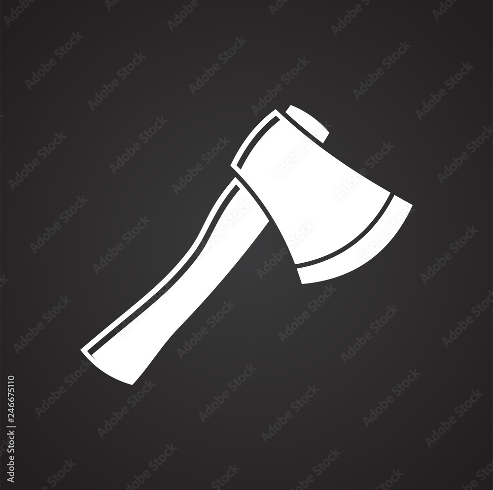 Tool axe icon on black background for graphic and web design, Modern simple vector sign. Internet concept. Trendy symbol for website design web button or mobile app Tool axe icon on black background for graphic and web design, Modern simple vector sign. Internet concept. Trendy symbol for website design web button or mobile app