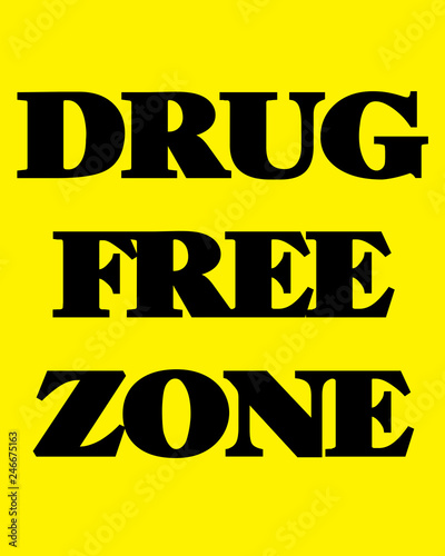Signage-Yellow Drug Free Zone Sign
