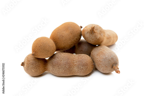 Ripe sweet tamarind isolated on white background