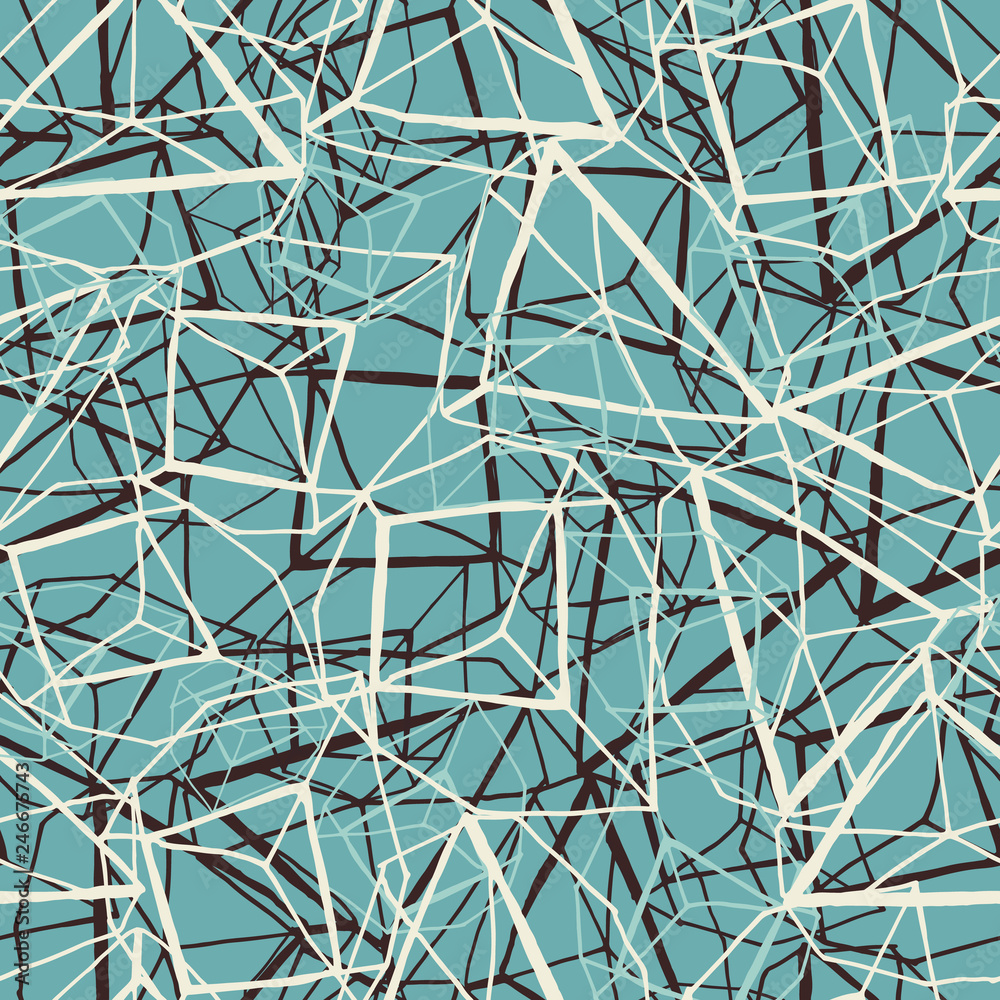 Hand drawn geometric prismatic effect design inblue white and brown with layering and depth effect. Vector seamless pattern. Hand drawn geometric prismatic effect design inblue white and brown with layering and depth effect. Vector seamless pattern.