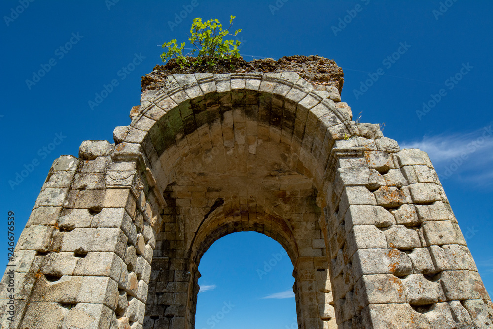 Arch roman of Caparra in Spain by the Via de la Plata way