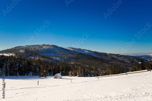 Winter trekking Beskidy mountains Rysianka photo