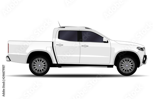realistic car. truck  pickup. side view.