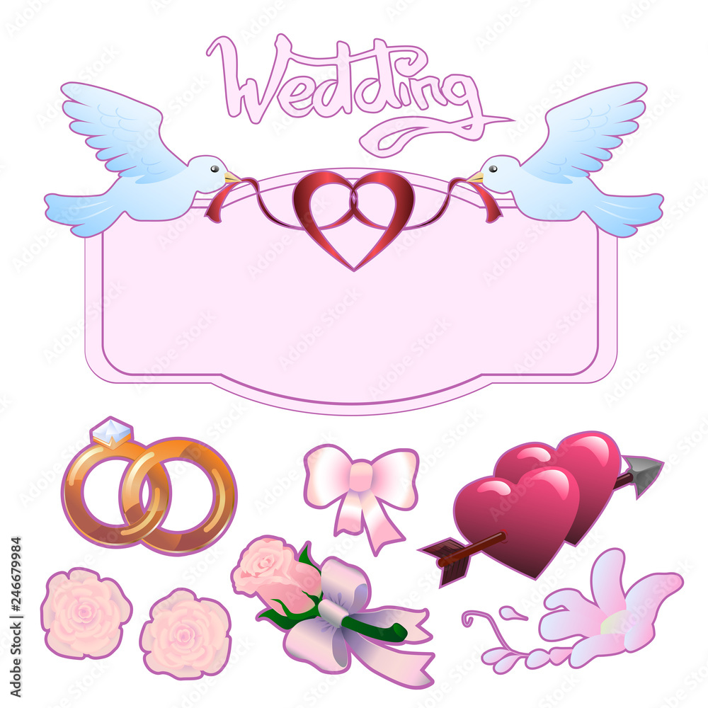Set of wedding icons Set of wedding icons