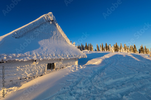 Winter trekking Beskidy mountains Rysianka photo