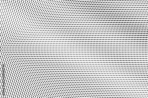 Black on white retro halftone texture. Dotted vector background. Diagonal dotwork gradient. Monochrome halftone overlay