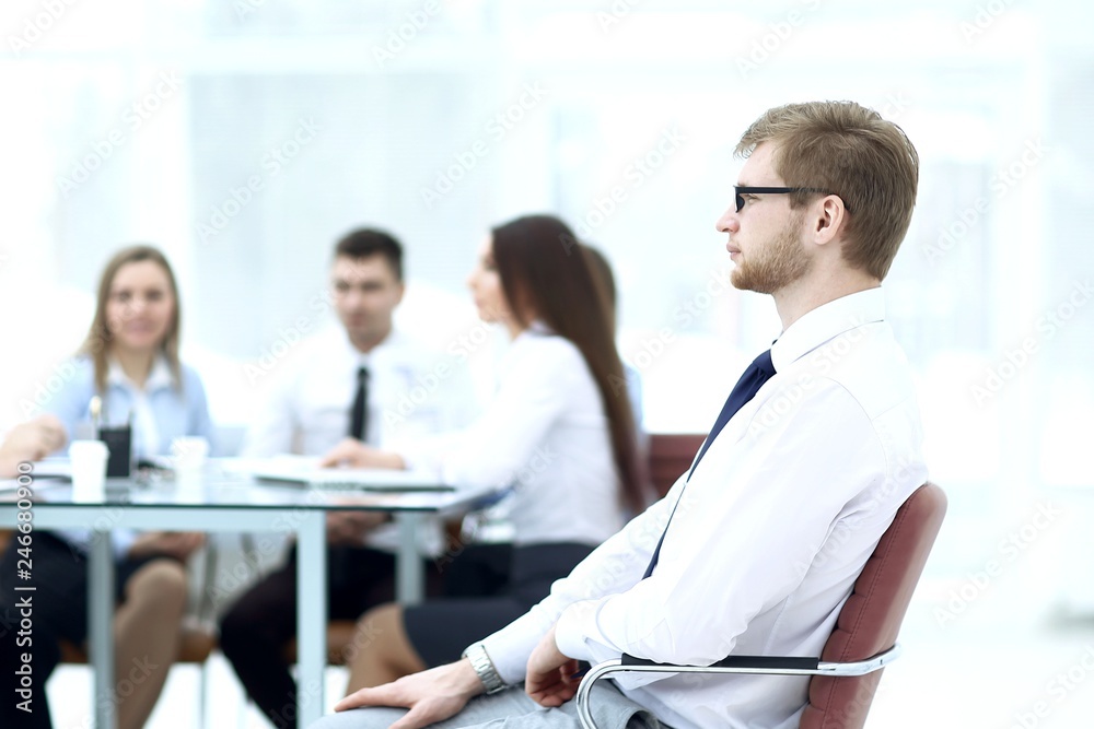 successful businessman sitting in his office.business concept successful businessman sitting in his office.business concept